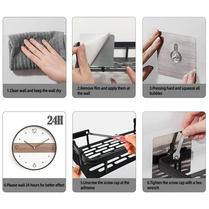 Bathroom Shelf Bathroom Towel Rack Shelves Wall Shower  Shampoo Rack No Drill Shelf Bathroom Tripod Storage Rack - ZOOMNSTORE