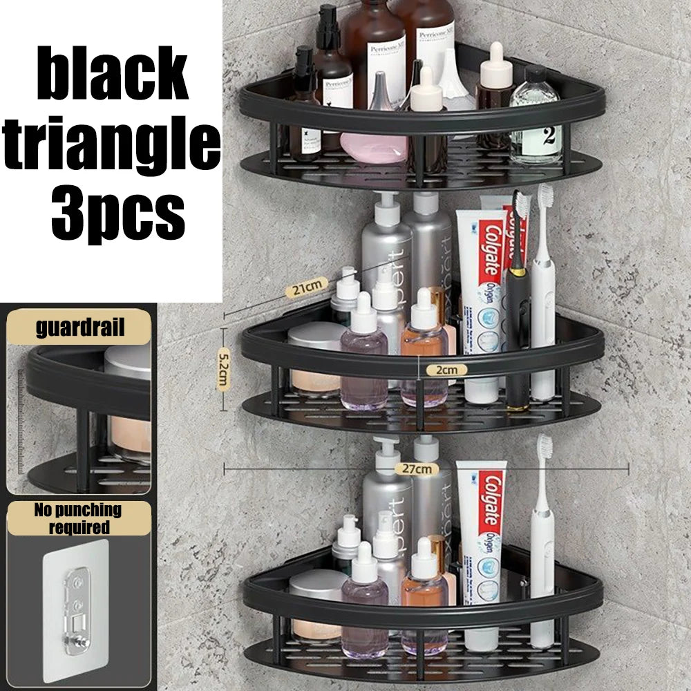 Bathroom Shelf Bathroom Towel Rack Shelves Wall Shower  Shampoo Rack No Drill Shelf Bathroom Tripod Storage Rack - ZOOMNSTORE