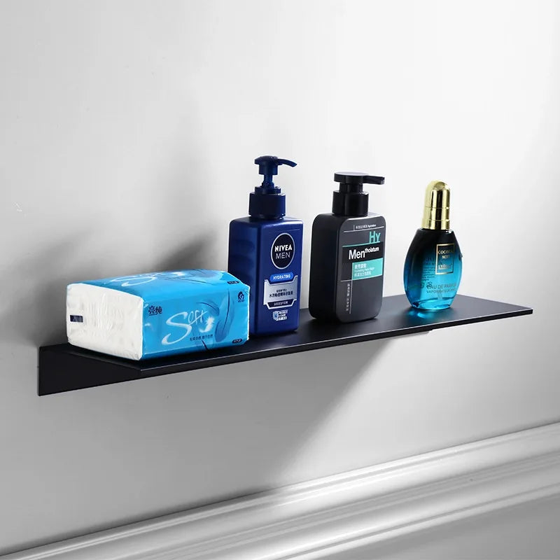 Modern Brushed Gold Bathroom Shelf - 30-50cm Wall Storage Rack - ZOOMNSTORE