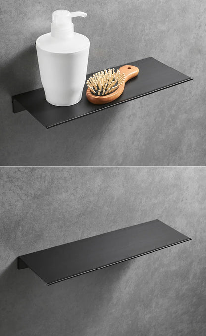 Modern Brushed Gold Bathroom Shelf - 30-50cm Wall Storage Rack - ZOOMNSTORE