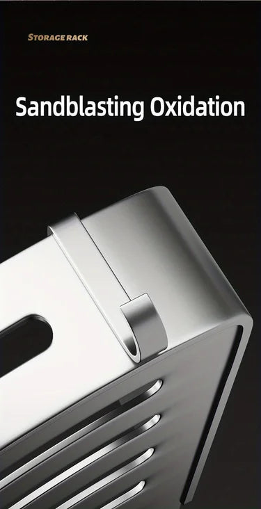 White Wall-Mounted Bathroom Storage Rack - Triangular Square Organizer - ZOOMNSTORE