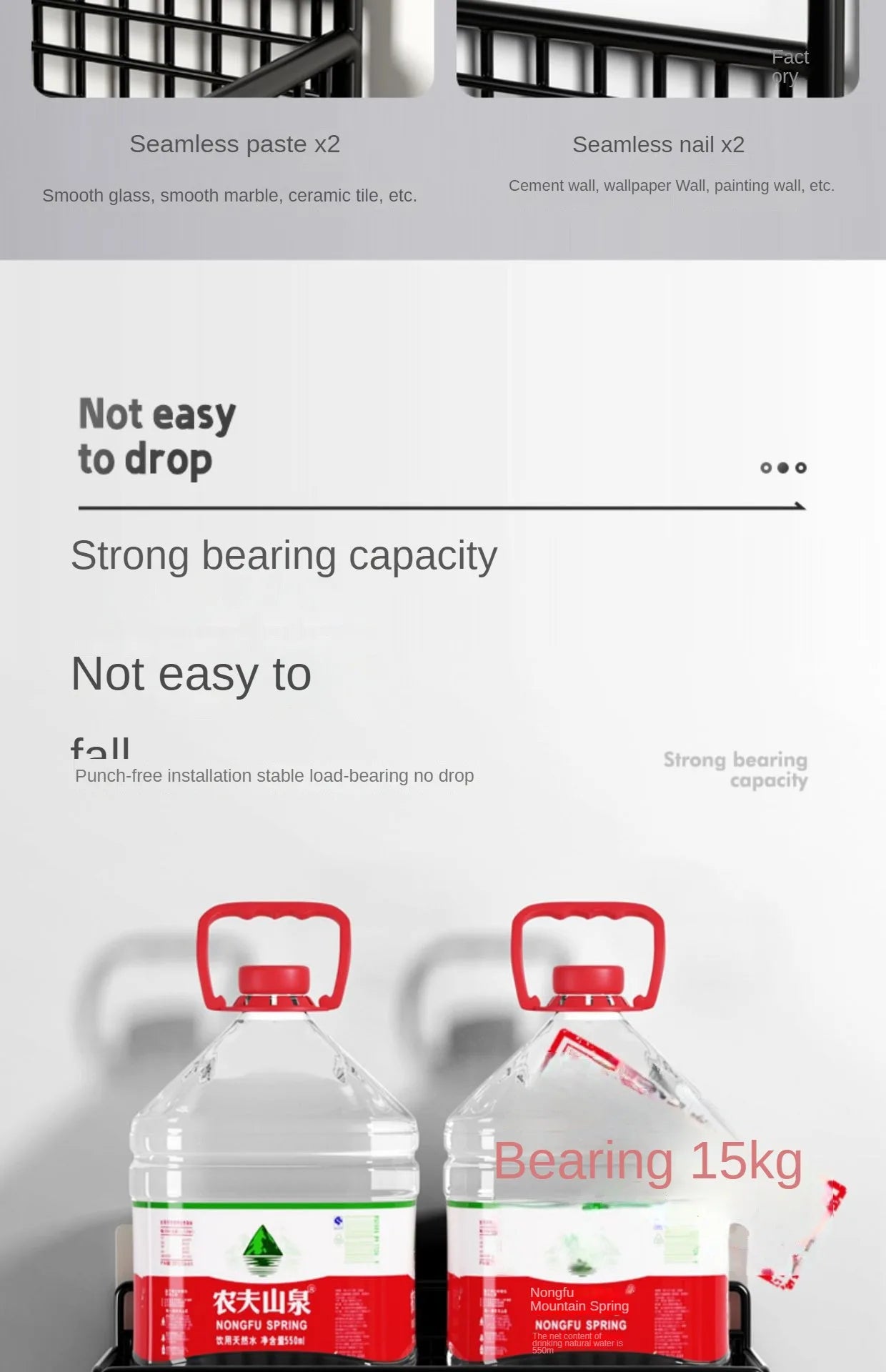 Multifunctional Bathroom Organiser - Wall Mount Toiletries Storage Rack - ZOOMNSTORE