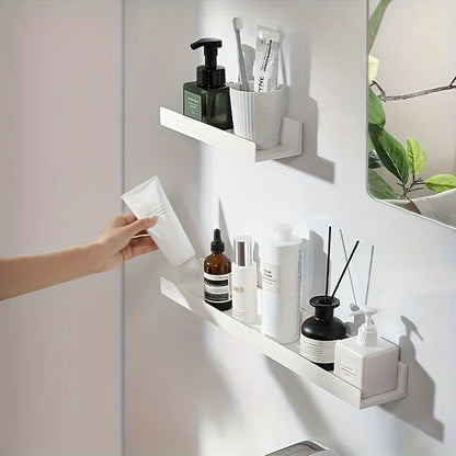 Bathroom Storage Shelf - Self Adhesive Makeup Organizer Rack | No Drill Wall Mounted - ZOOMNSTORE