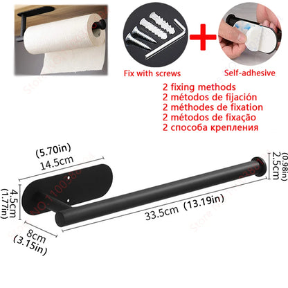 Adhesive Bathroom Hardware Accessories Towel Rack Toilet Paper Dispenser Holder Wall Coat Hooks Towel Rail Ring Roll Hanger Set - ZOOMNSTORE
