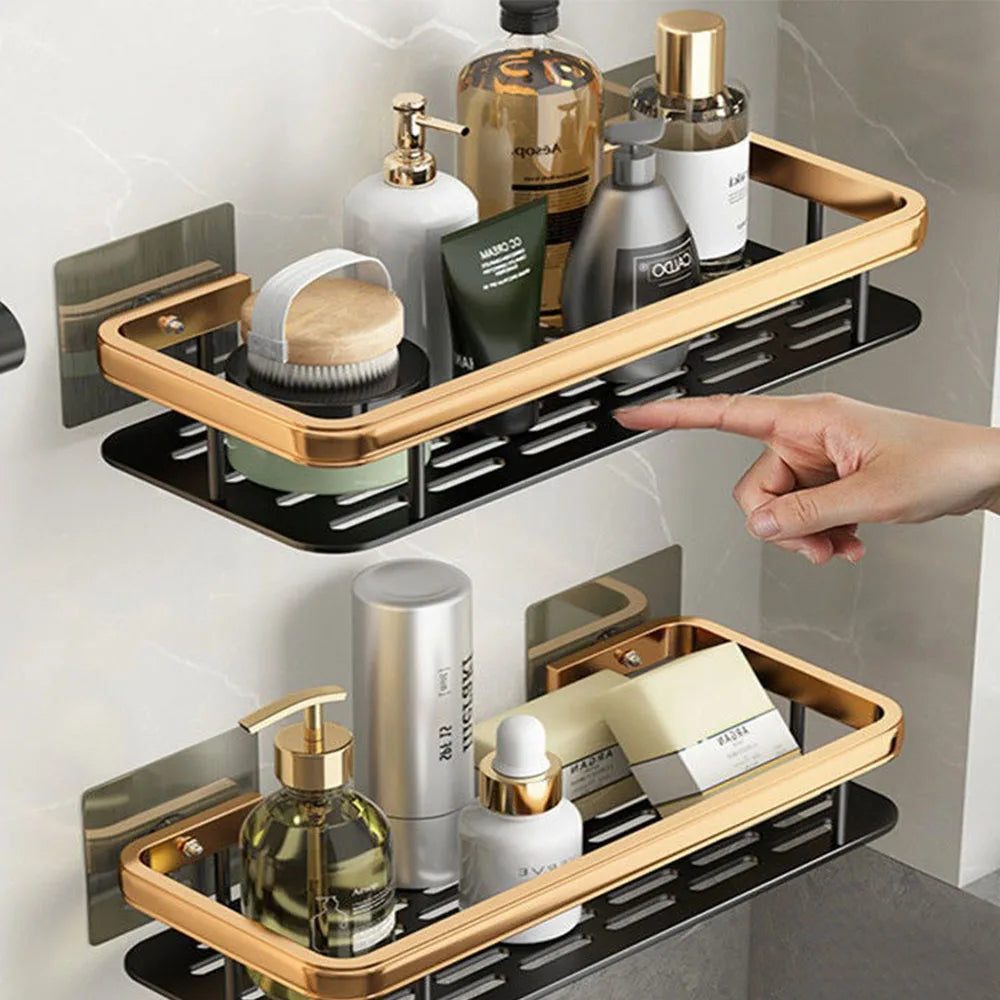 Wall-Mounted Bathroom Corner Shelf - Non-Perforated Shower Storage Organizer - ZOOMNSTORE