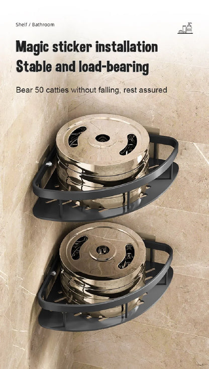 Wall-Mounted Bathroom Corner Shelf - Non-Perforated Shower Storage Organizer - ZOOMNSTORE