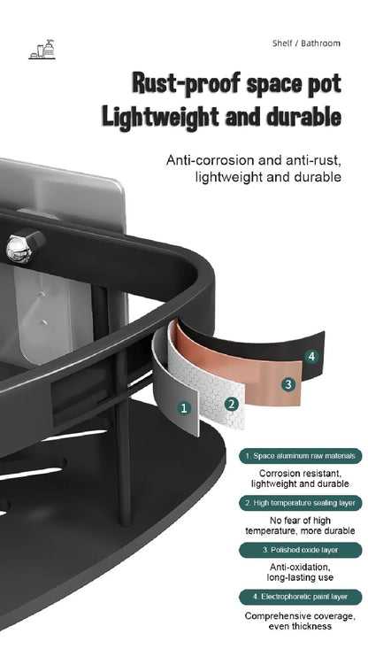 Wall-Mounted Bathroom Corner Shelf - Non-Perforated Shower Storage Organizer - ZOOMNSTORE