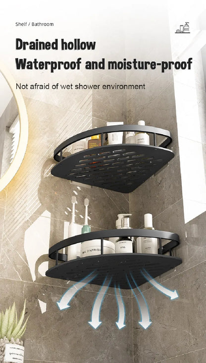 Wall-Mounted Bathroom Corner Shelf - Non-Perforated Shower Storage Organizer - ZOOMNSTORE