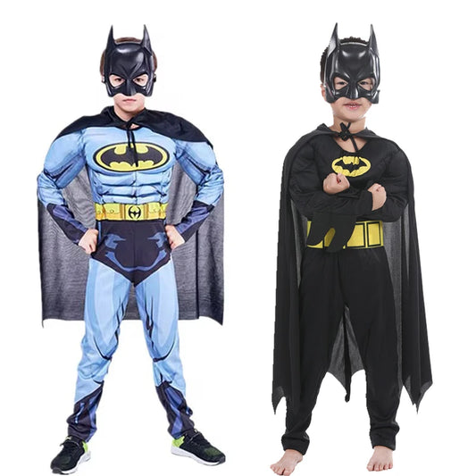 Kids boy Bat Costume with Mask and Cape Halloween Cosplay Costume Movie Character Jumpsuit Bat Dark Knight Rises Dress Up - ZOOMNSTORE