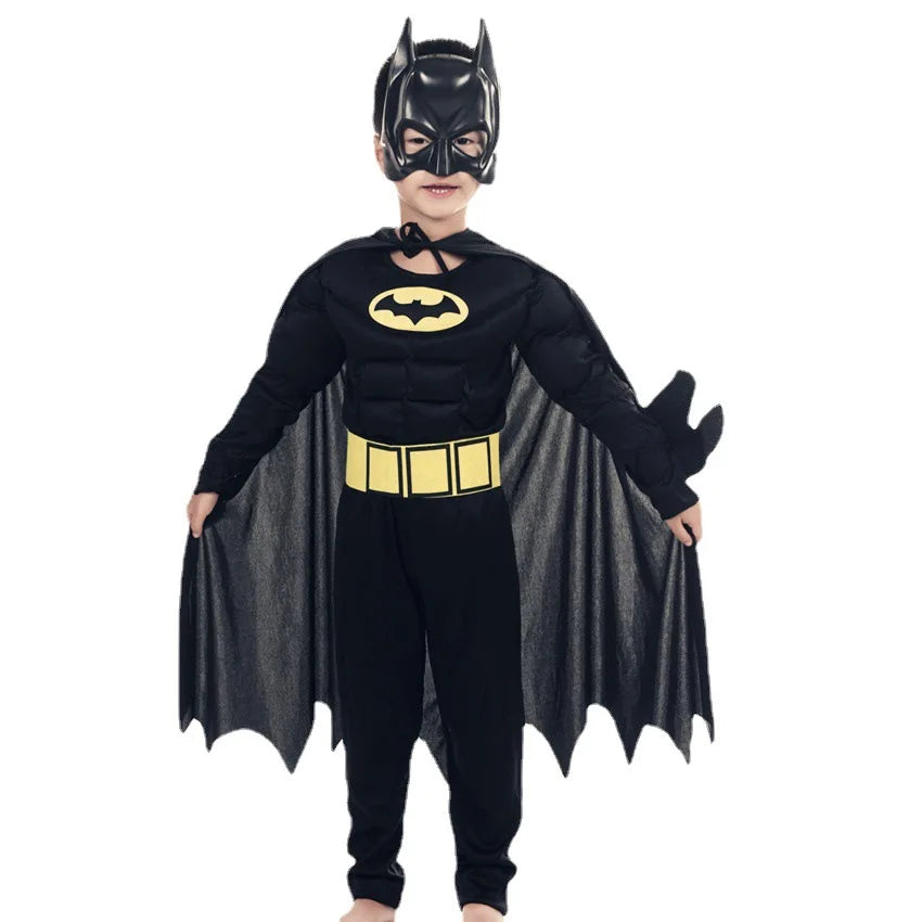 Kids boy Bat Costume with Mask and Cape Halloween Cosplay Costume Movie Character Jumpsuit Bat Dark Knight Rises Dress Up - ZOOMNSTORE