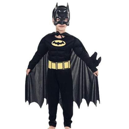 Kids boy Bat Costume with Mask and Cape Halloween Cosplay Costume Movie Character Jumpsuit Bat Dark Knight Rises Dress Up - ZOOMNSTORE