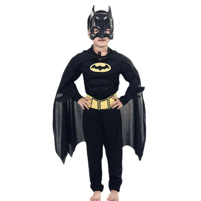 Kids boy Bat Costume with Mask and Cape Halloween Cosplay Costume Movie Character Jumpsuit Bat Dark Knight Rises Dress Up - ZOOMNSTORE