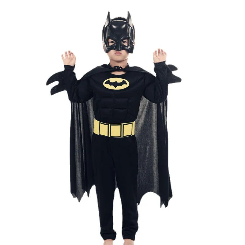 Kids boy Bat Costume with Mask and Cape Halloween Cosplay Costume Movie Character Jumpsuit Bat Dark Knight Rises Dress Up - ZOOMNSTORE