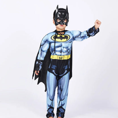 Kids boy Bat Costume with Mask and Cape Halloween Cosplay Costume Movie Character Jumpsuit Bat Dark Knight Rises Dress Up - ZOOMNSTORE