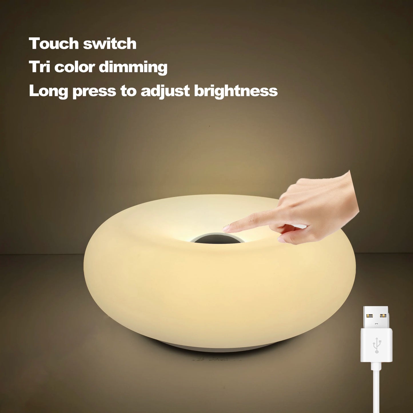Bauhaus USB Table Lamp - Donut Ambient Light for Bedroom  Living Room - ZOOMNSTORE