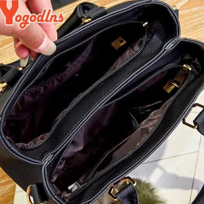 Beaded Pendant Handbag - Embossed Shoulder  Messenger Bag for Women - ZOOMNSTORE