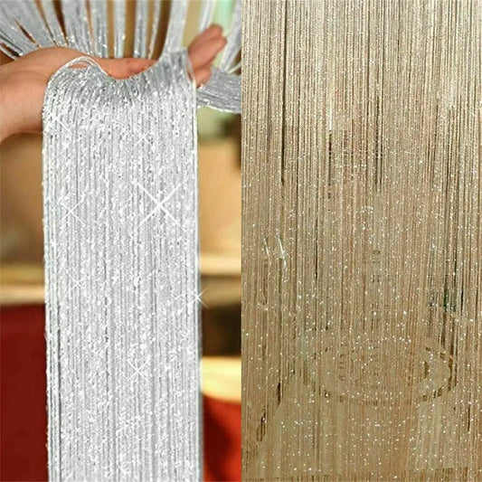 Beaded String Curtain Panels - Room Divider Fly Screen 2M x 1M - ZOOMNSTORE