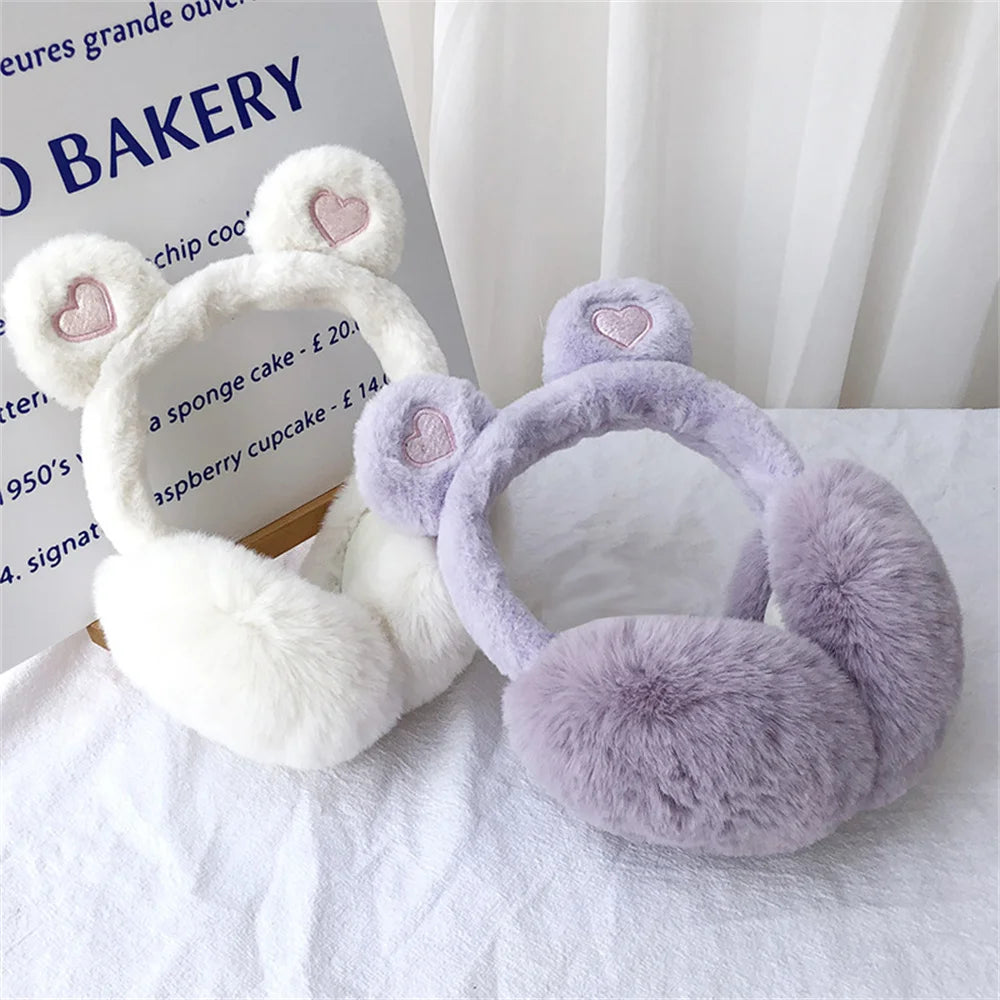 Bear Ears Earmuffs - Plush Cashmere Winter Ear Warmers | Soft Thermal Ear Covers - ZOOMNSTORE