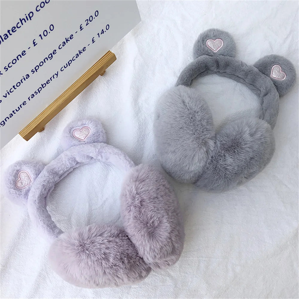 Bear Ears Earmuffs - Plush Cashmere Winter Ear Warmers | Soft Thermal Ear Covers - ZOOMNSTORE