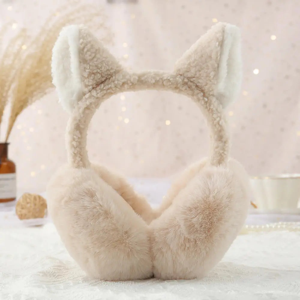 Bear Ears Earmuffs - Plush Cashmere Winter Ear Warmers | Soft Thermal Ear Covers - ZOOMNSTORE