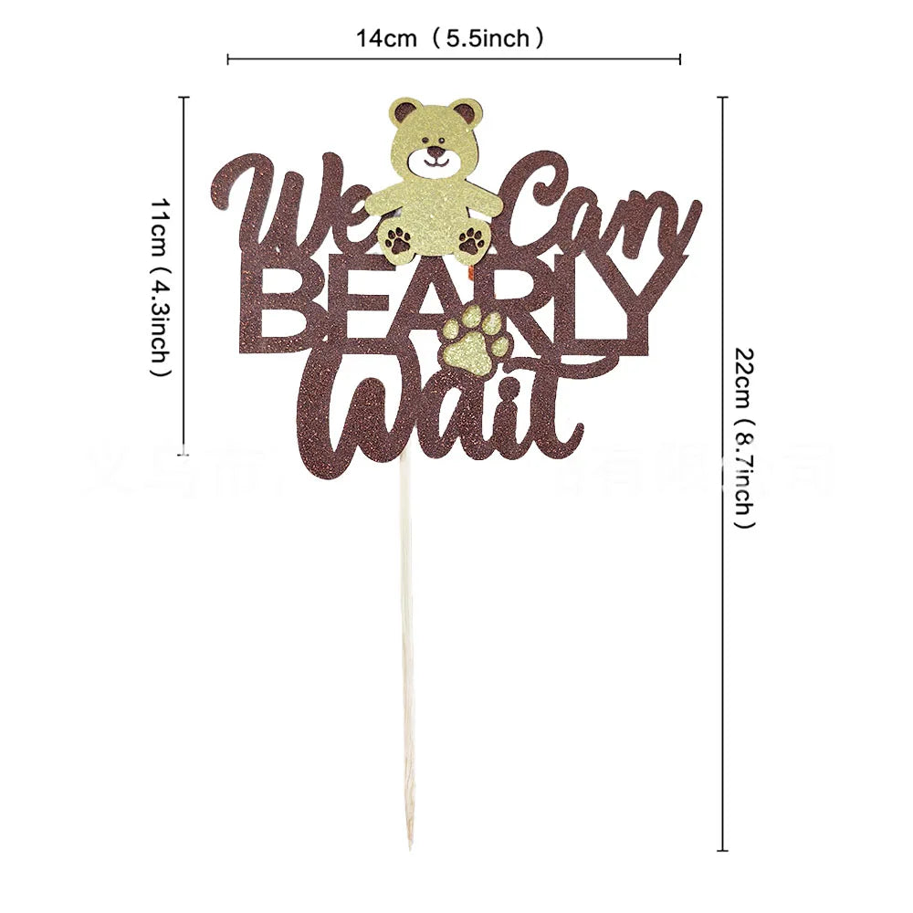 Blue Brown Bear Party Set - Disposable Plates Napkins Cups for Baby Shower or Birthday - ZOOMNSTORE