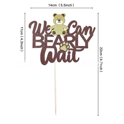 Blue Brown Bear Party Set - Disposable Plates Napkins Cups for Baby Shower or Birthday - ZOOMNSTORE