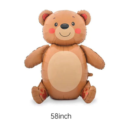 Blue Brown Bear Party Set - Disposable Plates Napkins Cups for Baby Shower or Birthday - ZOOMNSTORE