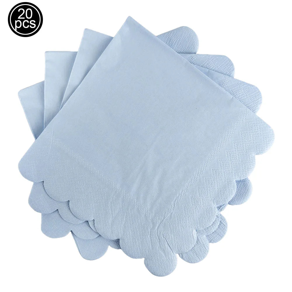 Blue Brown Bear Party Set - Disposable Plates Napkins Cups for Baby Shower or Birthday - ZOOMNSTORE