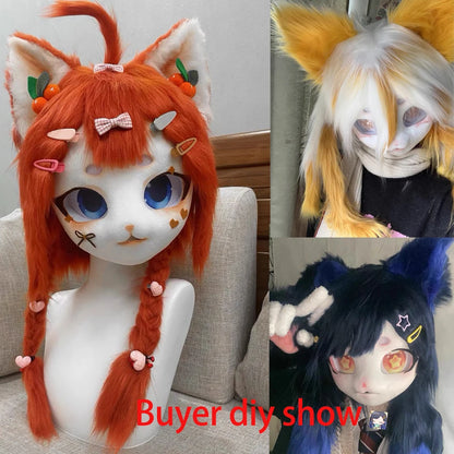 Kigurumi Skull Mask - Cosplay Cat Head Fursuit Prop - ZOOMNSTORE