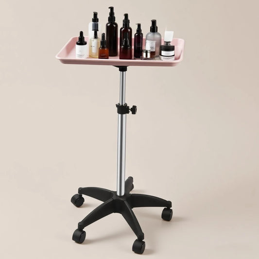 Beauty Salon Cart – Adjustable Height Salon Utility Cart with Lockable Wheels & 360° Rotation - ZOOMNSTORE