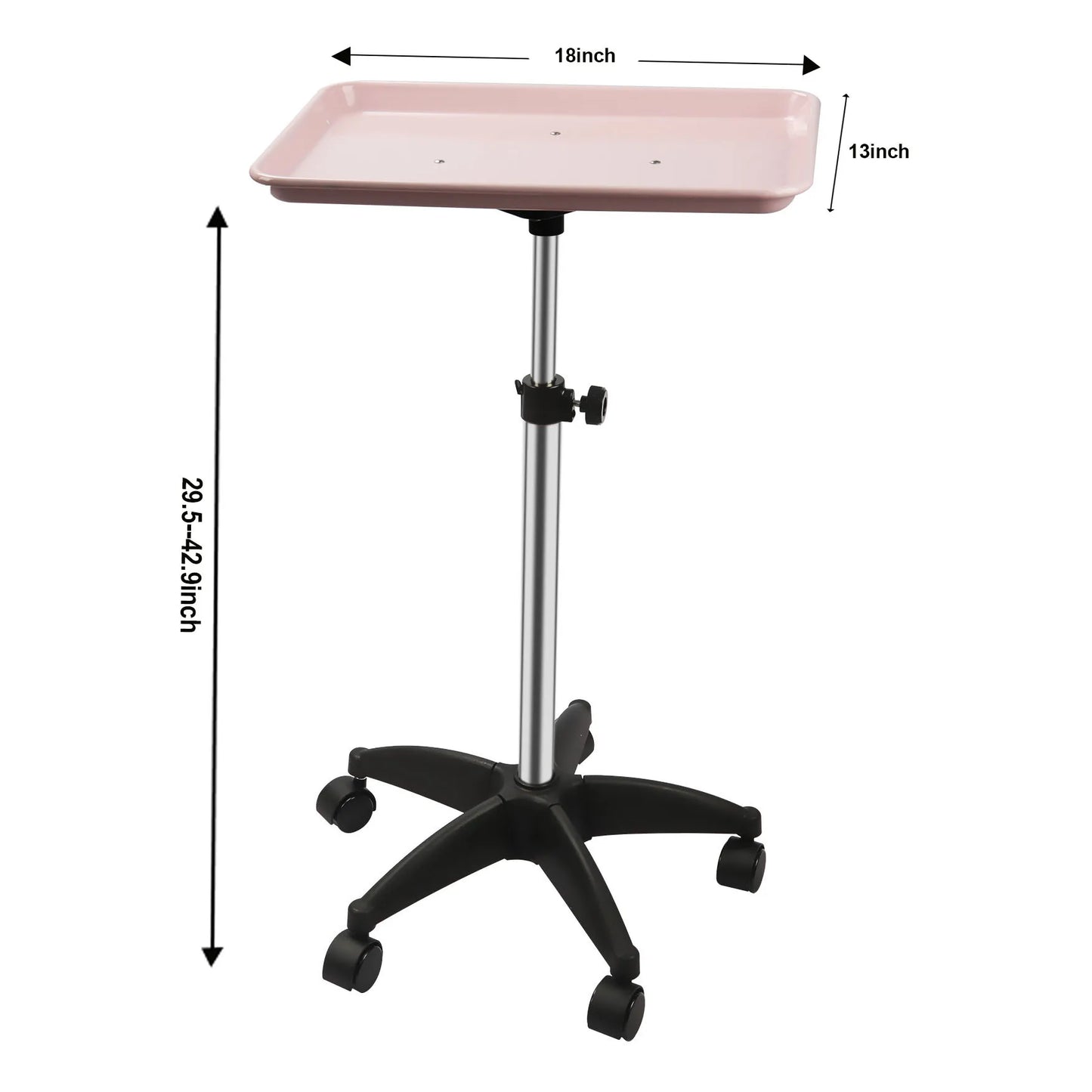 Beauty Salon Cart – Adjustable Height Salon Utility Cart with Lockable Wheels & 360° Rotation - ZOOMNSTORE