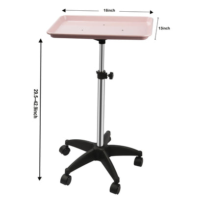 Beauty Salon Cart – Adjustable Height Salon Utility Cart with Lockable Wheels & 360° Rotation - ZOOMNSTORE