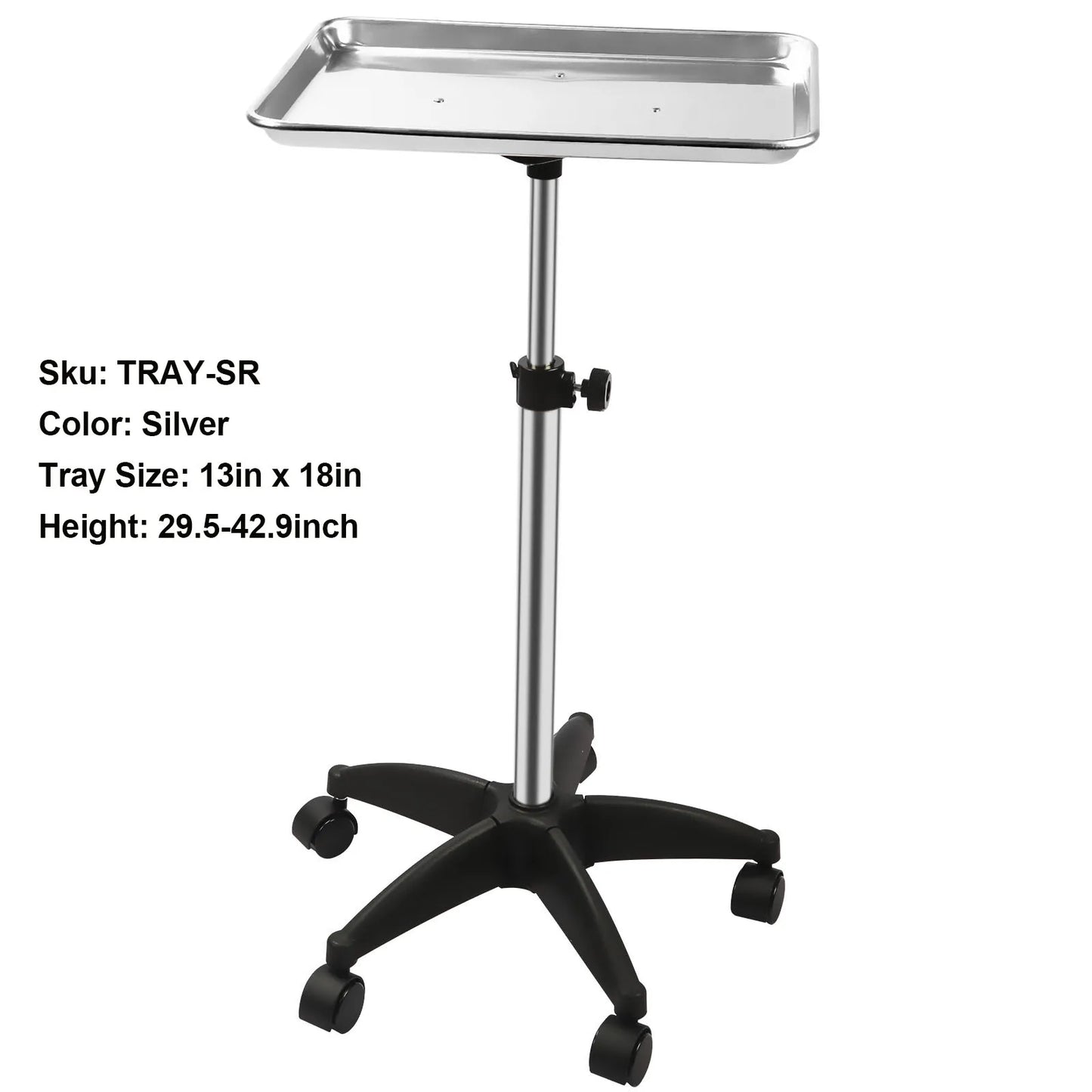 Beauty Salon Cart – Adjustable Height Salon Utility Cart with Lockable Wheels & 360° Rotation - ZOOMNSTORE