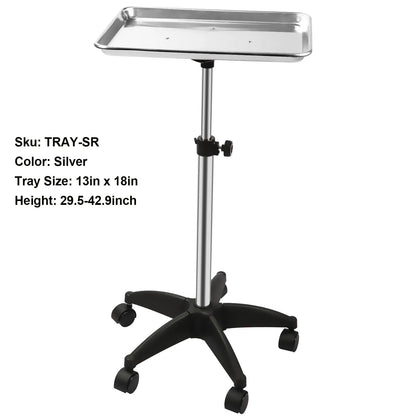 Beauty Salon Cart – Adjustable Height Salon Utility Cart with Lockable Wheels & 360° Rotation - ZOOMNSTORE