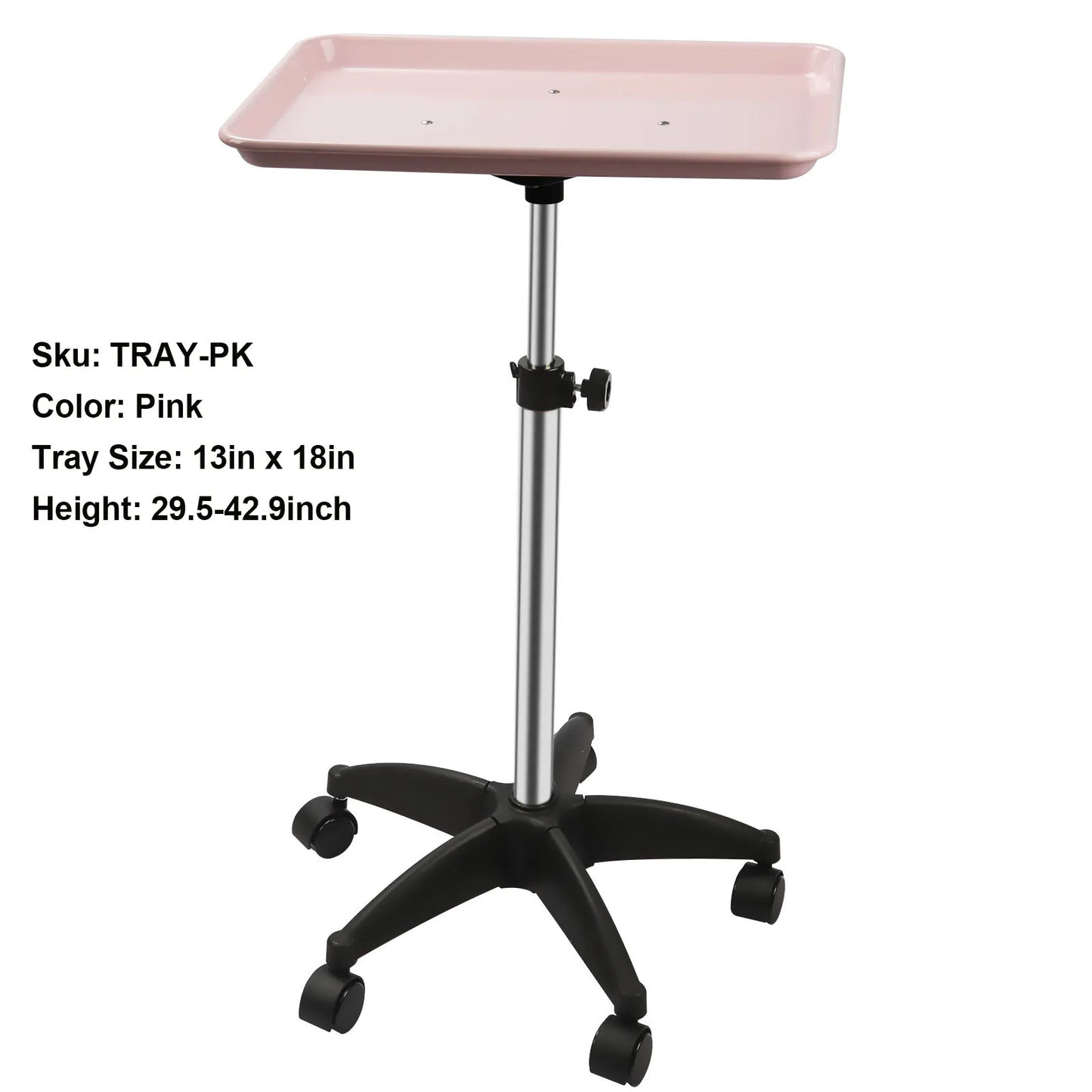 Beauty Salon Cart – Adjustable Height Salon Utility Cart with Lockable Wheels & 360° Rotation - ZOOMNSTORE