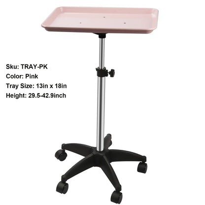 Beauty Salon Cart – Adjustable Height Salon Utility Cart with Lockable Wheels & 360° Rotation - ZOOMNSTORE