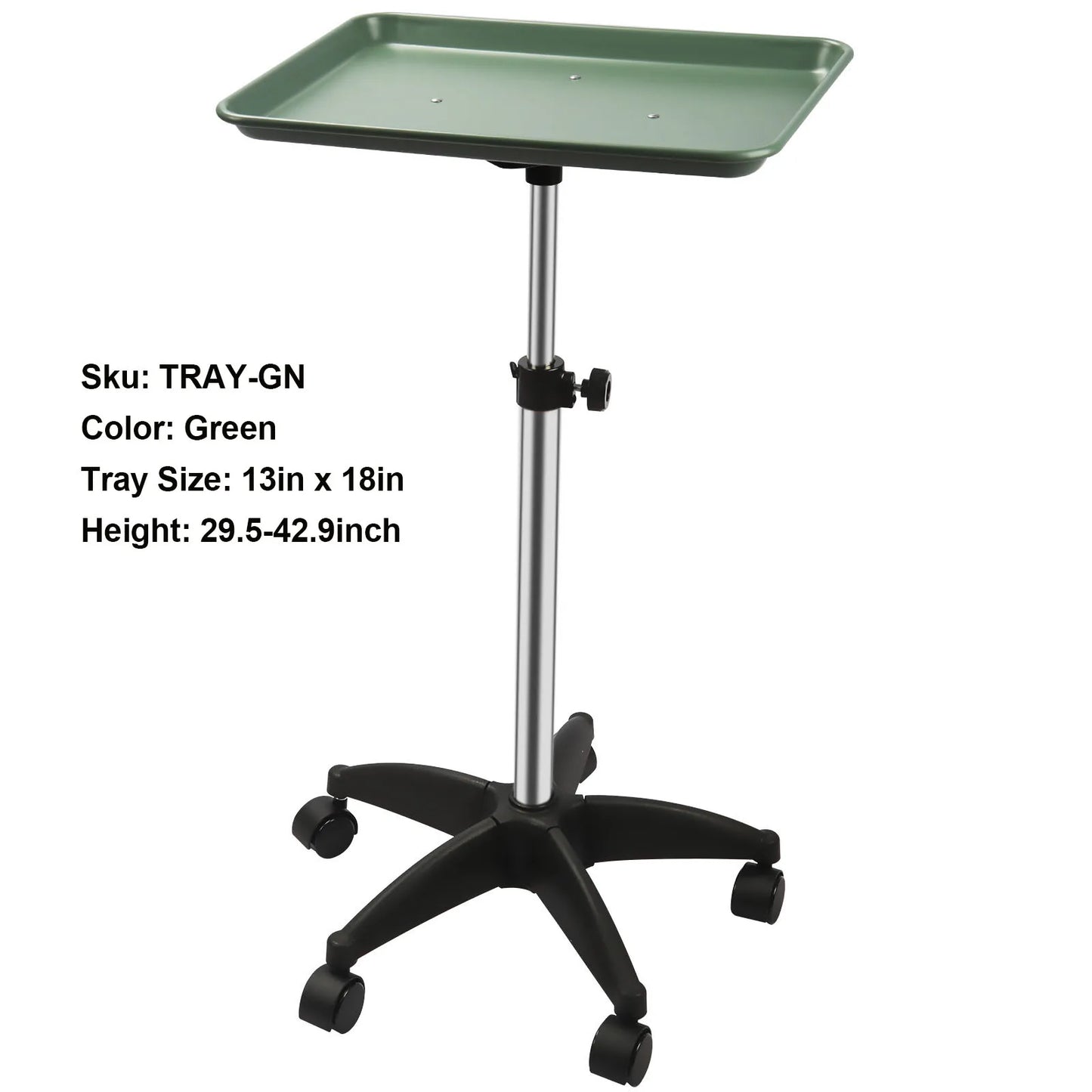 Beauty Salon Cart – Adjustable Height Salon Utility Cart with Lockable Wheels & 360° Rotation - ZOOMNSTORE