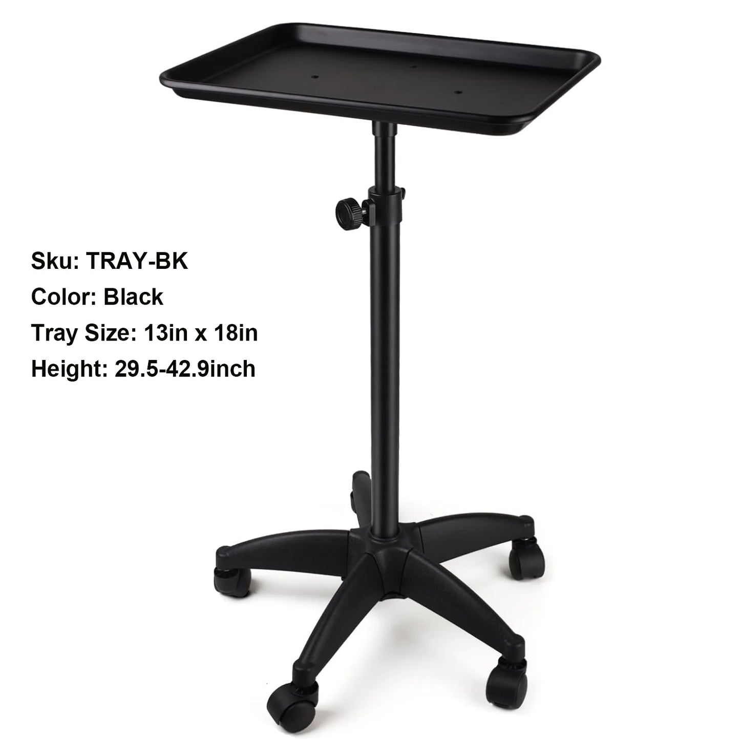 Beauty Salon Cart – Adjustable Height Salon Utility Cart with Lockable Wheels & 360° Rotation - ZOOMNSTORE