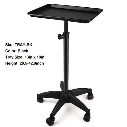 Beauty Salon Cart – Adjustable Height Salon Utility Cart with Lockable Wheels & 360° Rotation - ZOOMNSTORE