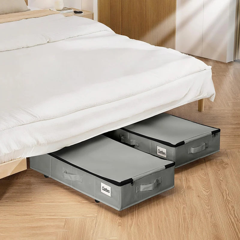 Bed Storage Box - Large Oxford Fabric Organizer with Wheels | Sliding Underbed Storage - ZOOMNSTORE