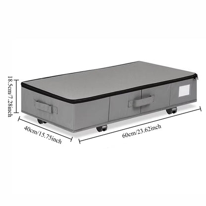 Bed Storage Box - Large Oxford Fabric Organizer with Wheels | Sliding Underbed Storage - ZOOMNSTORE