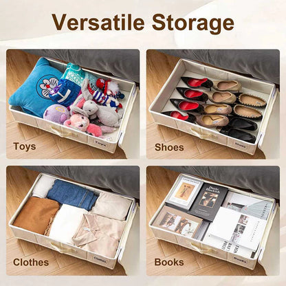 Bed Storage Box - Large Oxford Fabric Organizer with Wheels | Sliding Underbed Storage - ZOOMNSTORE