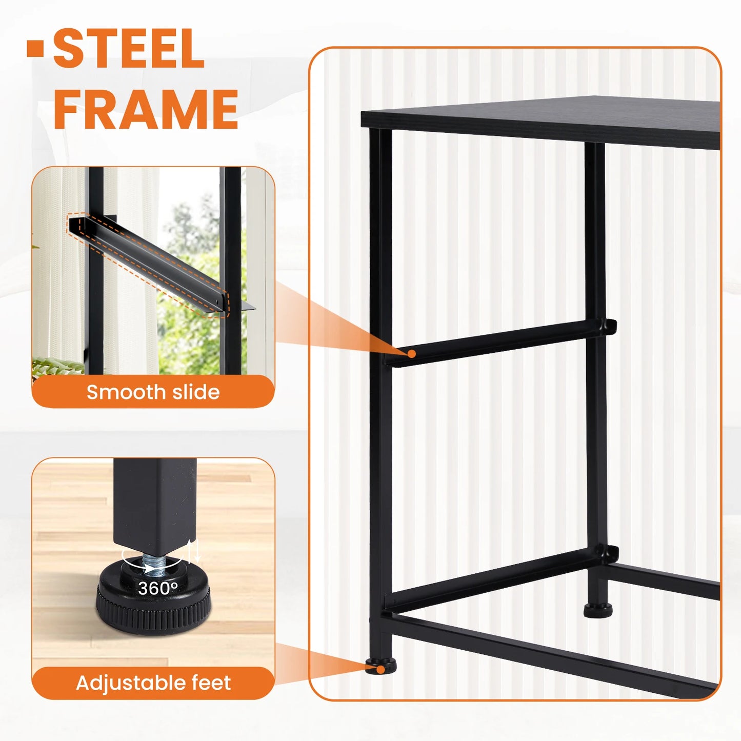 JHK Nightstand with 2 Fabric Drawers - Bedroom Storage Cabinet Furniture - ZOOMNSTORE