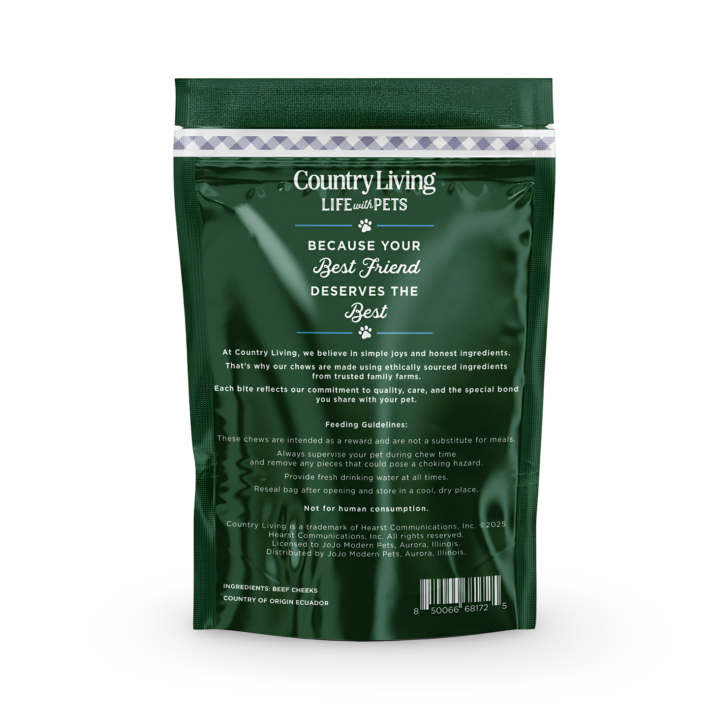 Country Living 4” x 4” Beef Cheek Chip Dog Treats – Chicken Flavor – 5 Count Bag – All-Natural, High-Protein, Long-Lasting Dog Chews - ZOOMNSTORE