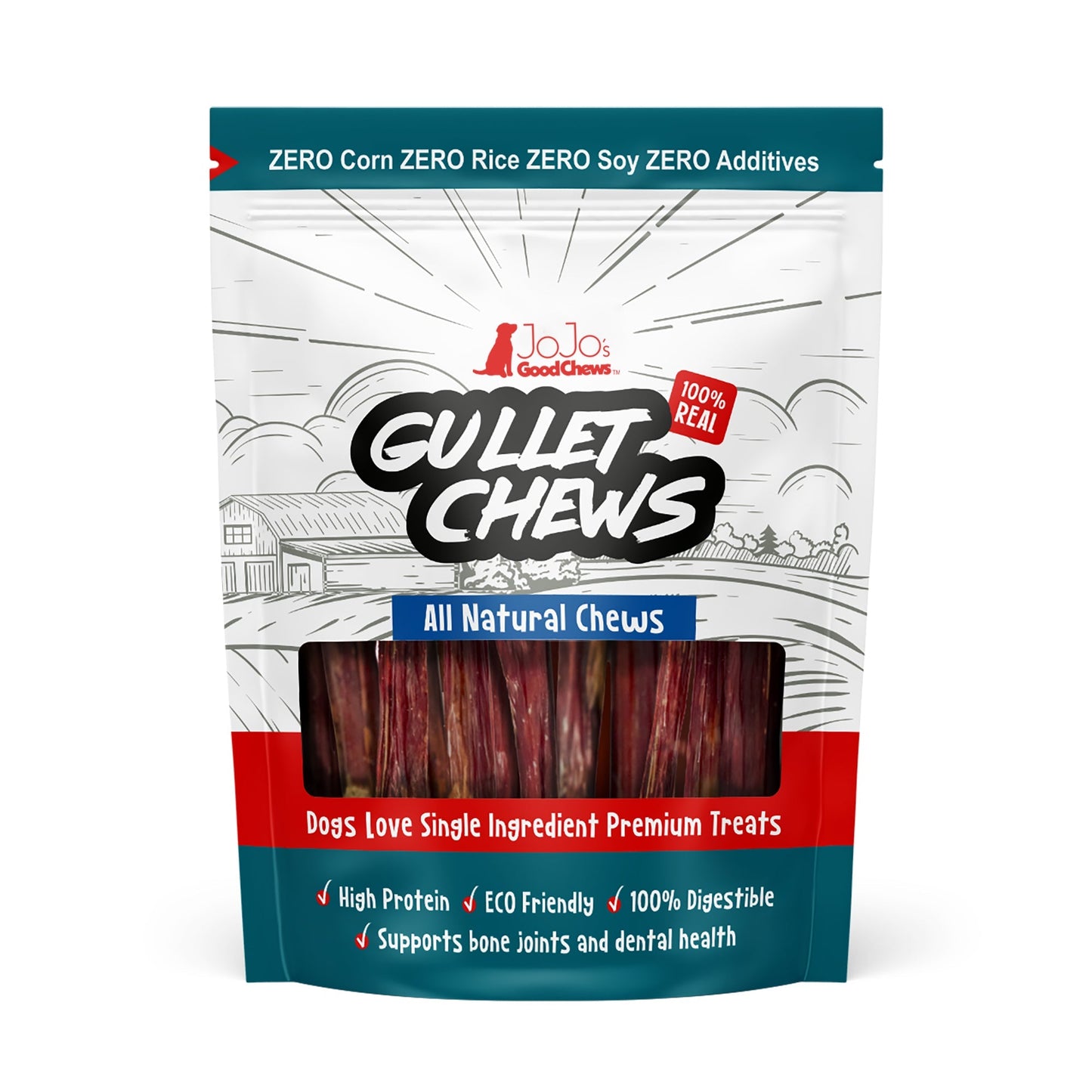 All-Natural Beef Gullet Stick Dog Treats – Delicious & Nutritious, Healthy Chews – 6 Inches (5-Pack) - ZOOMNSTORE