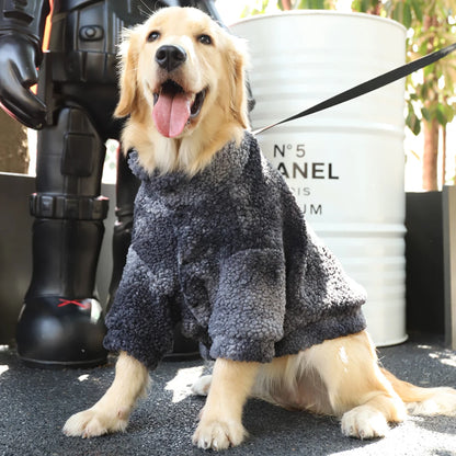 Big Dog Winter Jacket - Lambs Wool Coat for Large & Medium Dogs | Windproof, Thick Warm Pet Apparel - ZOOMNSTORE