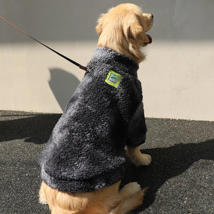 Big Dog Winter Jacket - Lambs Wool Coat for Large & Medium Dogs | Windproof, Thick Warm Pet Apparel - ZOOMNSTORE