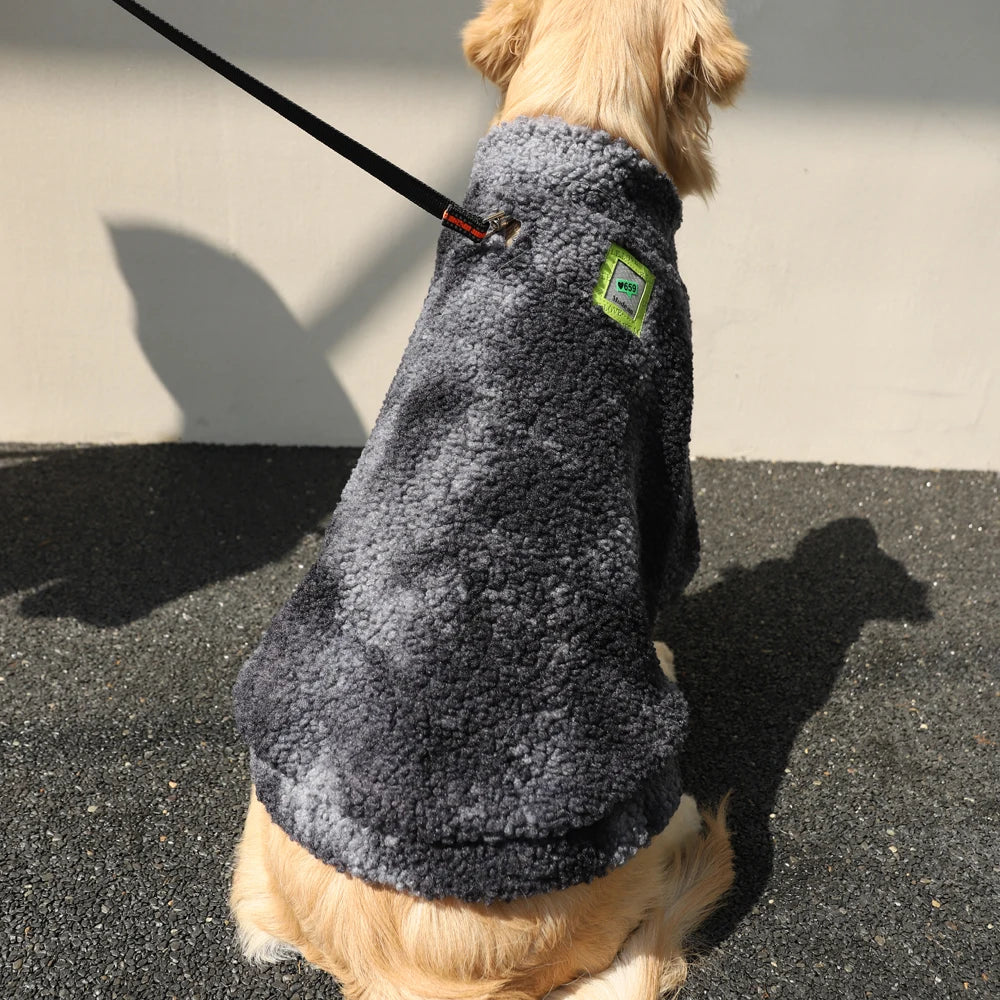 Big Dog Winter Jacket - Lambs Wool Coat for Large & Medium Dogs | Windproof, Thick Warm Pet Apparel - ZOOMNSTORE