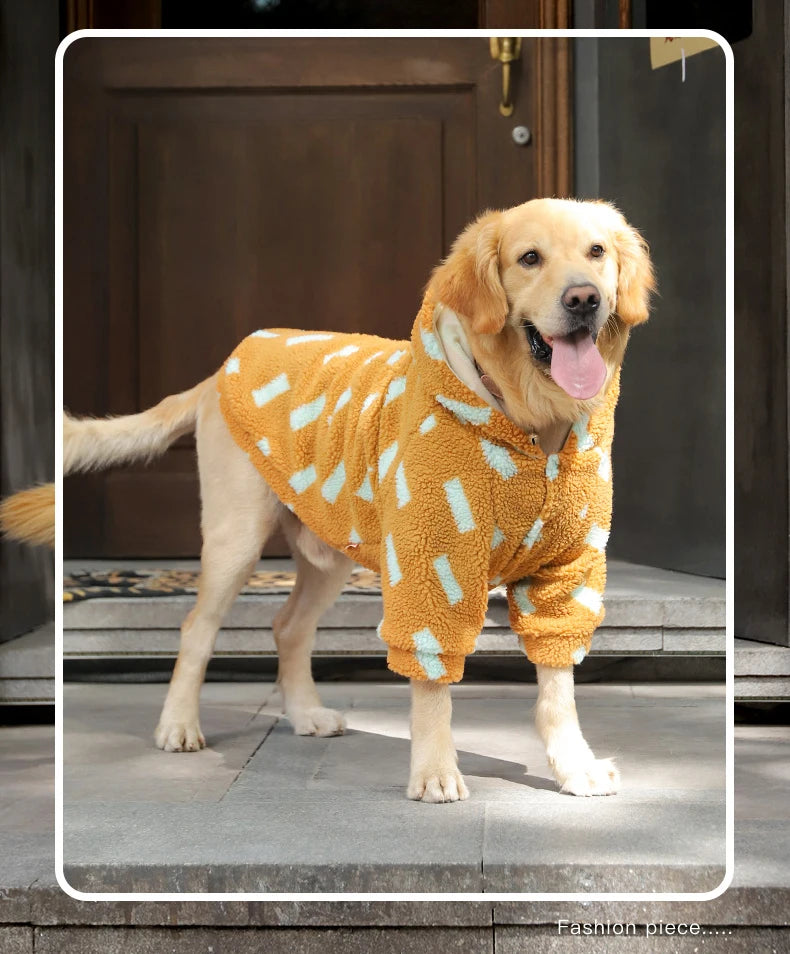 Big Dog Winter Jacket - Lambs Wool Coat for Large & Medium Dogs | Windproof, Thick Warm Pet Apparel - ZOOMNSTORE