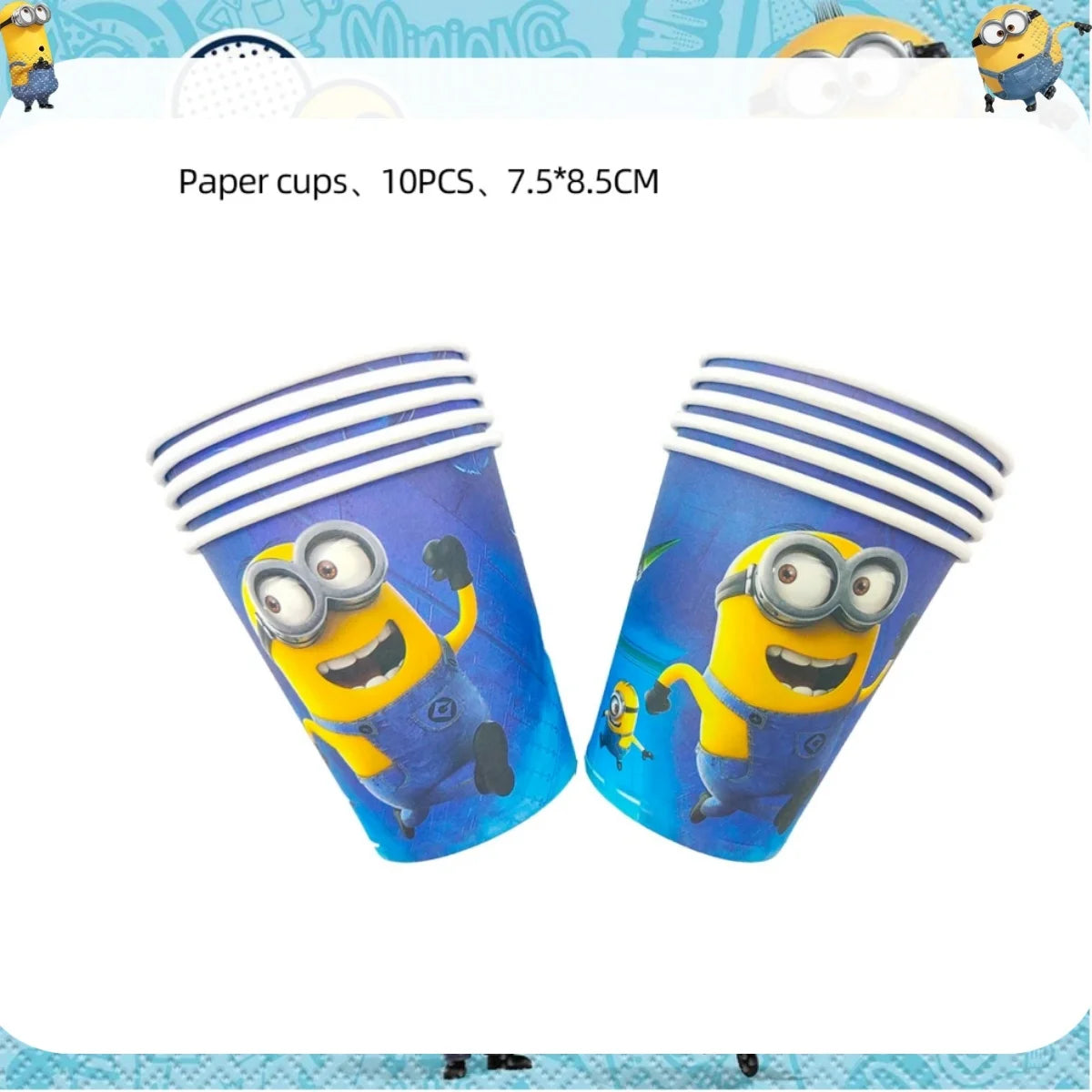 Big Eye Yellow Man Birthday Party Supplies - Disposable Tableware Tablecloth Plates Cups Balloons - ZOOMNSTORE